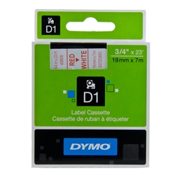 DYMO D1 Standard 3/4in Red on White