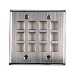 Double Gang Stainless Steel 12 Port Plate