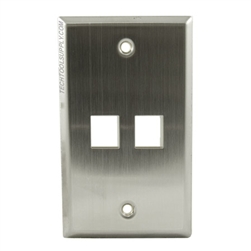 2 Port Stainless Steel Wall Plate