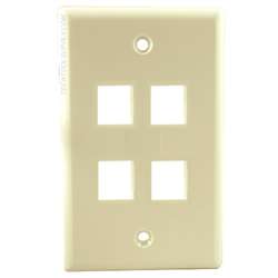 4 Port Wall Plate Ivory