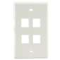4 Port Wall Plate White