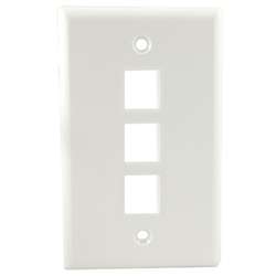 3 Port Wall Plate White
