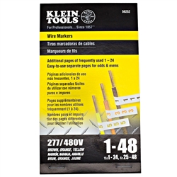 Klein Tools Wire Markers - 277/480V 3 Phase 1-48