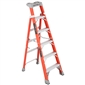 6ft 300lb Fiberglass Cross-Step/Shelf Ladder - Type IA