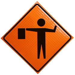 Workers Ahead Swing Stand Sign