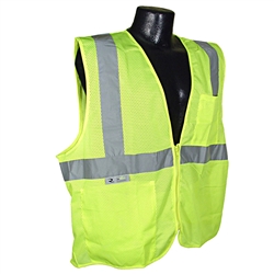 Radians Class 2 Vest with Zipper, Green - Large