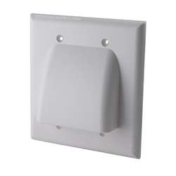 Vanco Dual Low Profile Bundled Cable Wall Plate - White