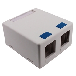Dual Quickport Surface Mounted Box - White