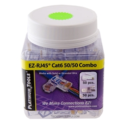 Platinum Tools EZ-RJ45 Cat6 50/50 Combo - Jar of 100
