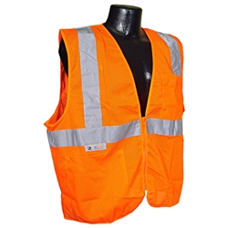 Radians Class 2 Vest with Zipper, Orange - 2XL