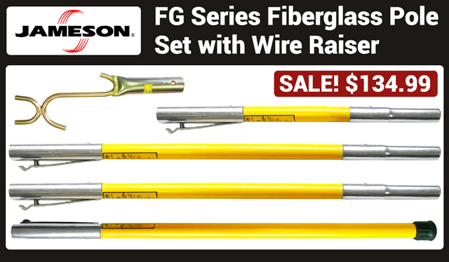 Jameson FG Series Fiberglass Pole Set with Wire Raiser