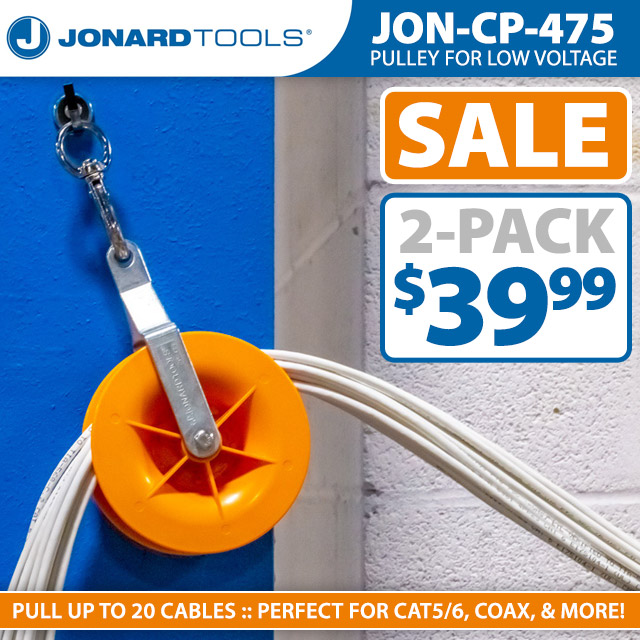 Jonard Tools Pulley For Pulling CAT5/6 and Coax