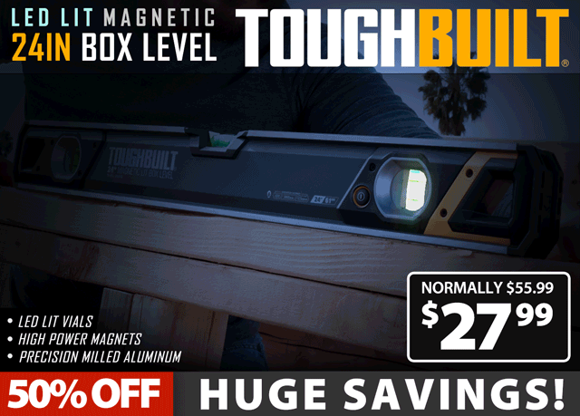 HALF PRICE! 24in Toughbuilt LED Level