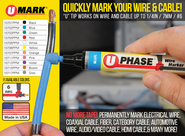  U-Phase Wire and Cable Markers - Small