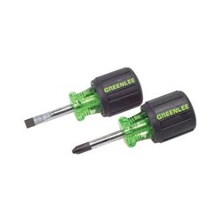 Greenlee 0153-04C 2pc Cushion Grip Stubby Screwdriver Set