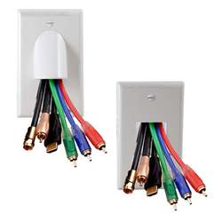 Vanco Reversible  Bulk Cable Wall Plate - White