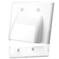 Vanco Dual Hinged Bundled Cable Plate - White