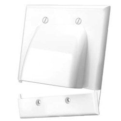 Vanco Dual Hinged Bundled Cable Plate - White