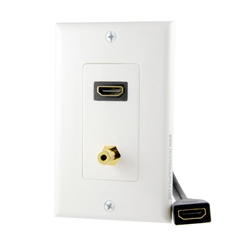Vanco HDMI Pigtail Wall Plate w/ 3.5mm