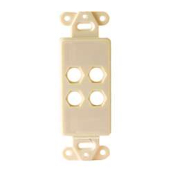 Vanco Decor 4 Port Hex Hole Plate - Ivory