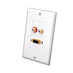 Vanco VGA Wallplate with L/R Audio RCA