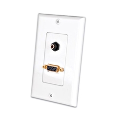 Vanco VGA Wallplate with 1/8in 3.5mm Jack