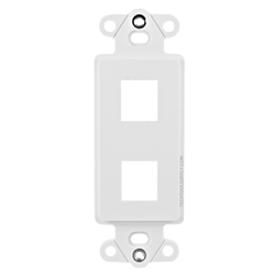 2 Port Decor Style Multi-Media Wall Plate Insert - White
