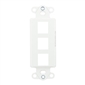 3 Port Decor Style Multi-Media Wall Plate Insert - White