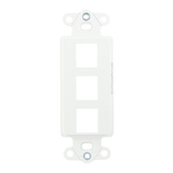 3 Port Decor Style Multi-Media Wall Plate Insert - White