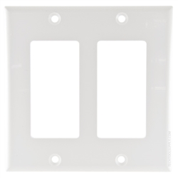 Vanco Decor Style Plate Dual Gang - White