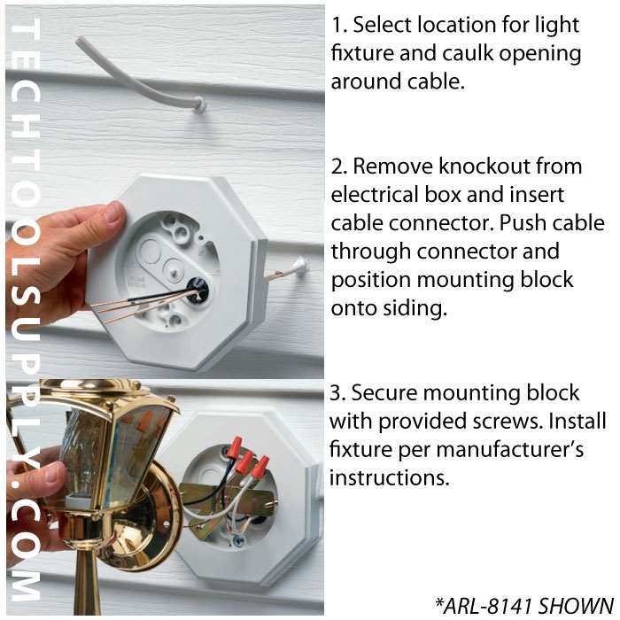 Arlington Siding Mounting Kit 1 2 In, How To Install Light Fixture On Mounting Block