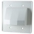 Arlington 2-Gang Reversible Scoop Plate - White
