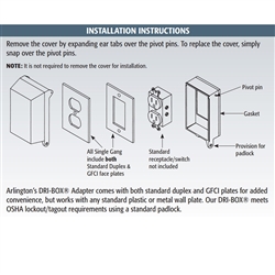 Clear 1-Gang Dri-Box Adapters w/ Non-Metal Cover & Base DBPV1C Arlington 