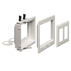 Arlington 2-Gang Recessed Low Voltage Mounting Bracket - White
