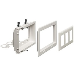 Arlington 3-Gang Recessed Low Voltage Mounting Bracket - White