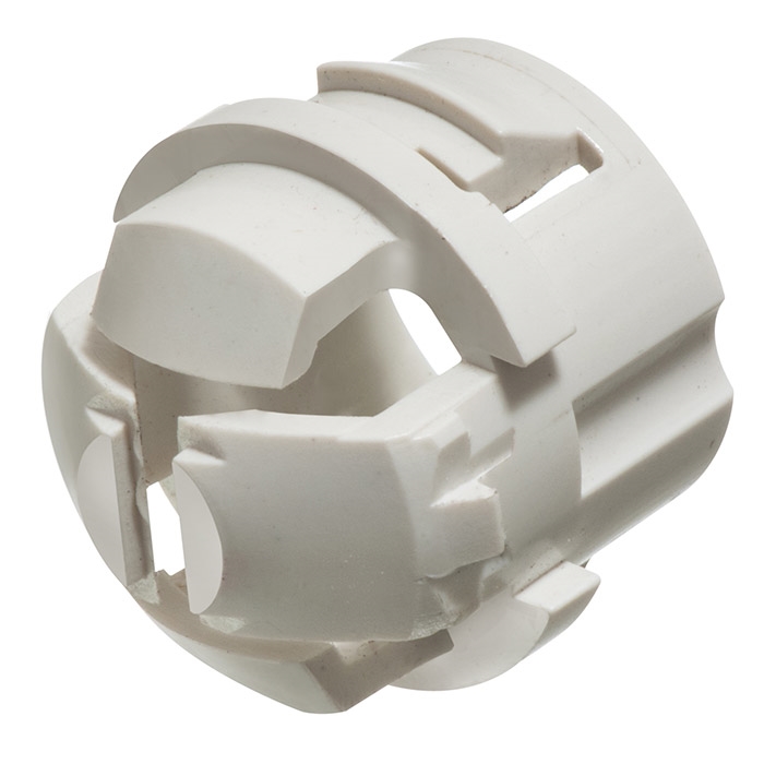 Arlington White Button Non-Metallic Cable Connector