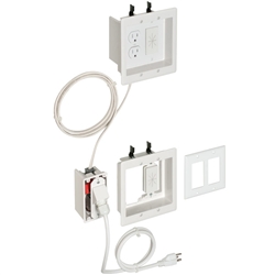Arlington Two-Gang Power/Low-Voltage TV Bridge II Kit