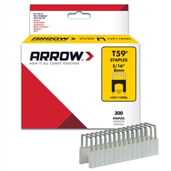 Arrow T-59 5/16in Black Insulated Staples - 300 Staples