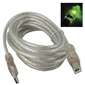 QVS 10ft LED Male A to Male B USB Cable - Green