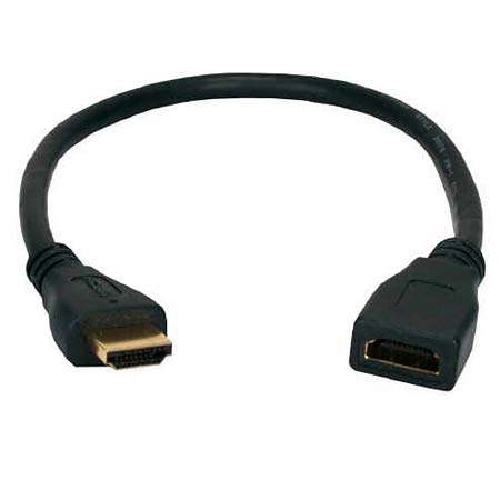 cache halvt slids Gold 1' Male HDMI to Female HDMI Cable