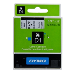 DYMO D1 Standard 3/4in Black on Clear