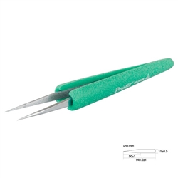 Tweezer, ESD-Safe, Soft-Grip, Fine Tip