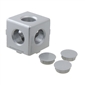 Aluminum Extrusion 3D Cube Connector w/ Caps 1.5"