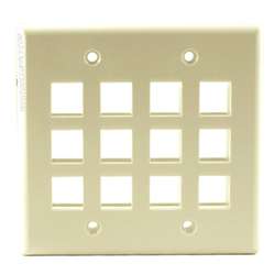 Dual 12 Port Wall Plate - Ivory