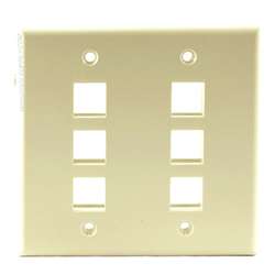 Dual 6 Port Wall Plate - Ivory