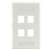 4 Port Wall Plate White - ID