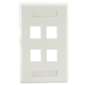4 Port Wall Plate White - ID