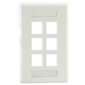 6 Port Wall Plate White - ID