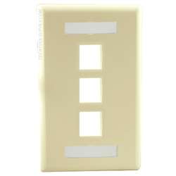 3 Port Wall Plate Ivory - ID