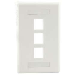 3 Port Wall Plate White - ID
